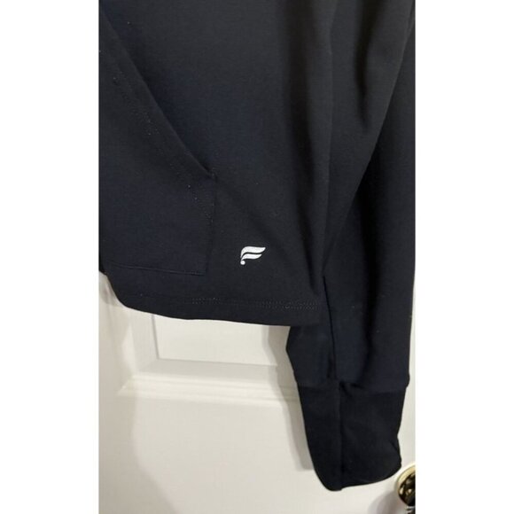 Fabletics Women’s Cropped Black Jacket With Thumb Holes Sleeves Size Women Large - Picture 3 of 6